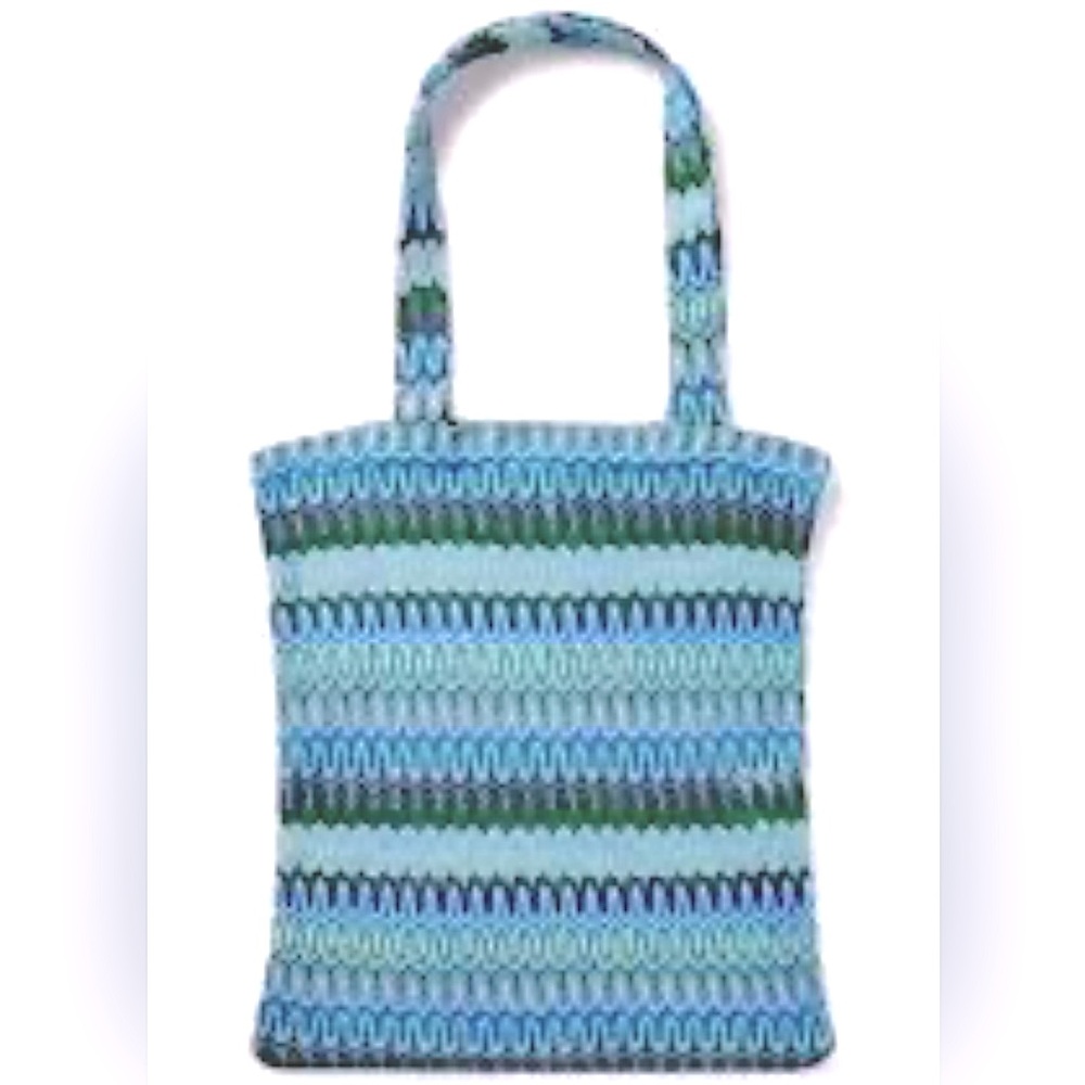 🩵 NWT Hill House The Crochet Cool Multi Tote Bag